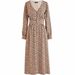 J Crew Animal Print A Line Midi Dress